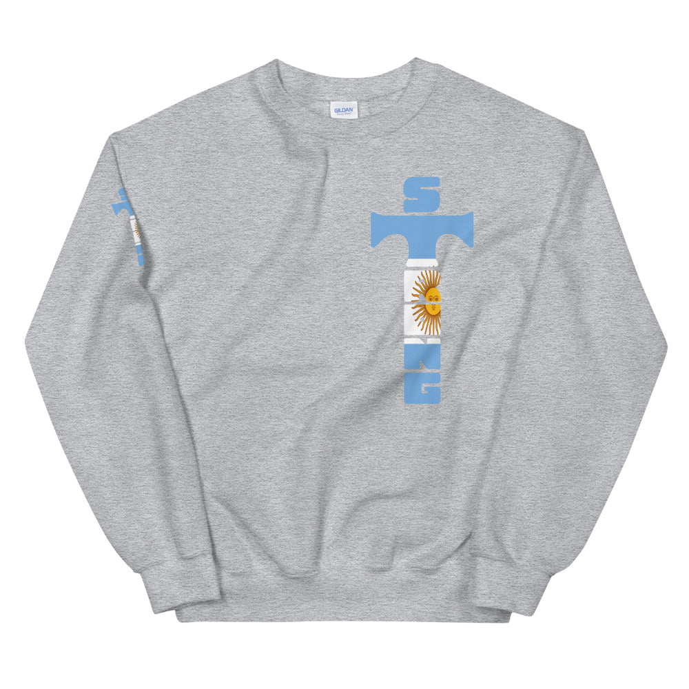 Argentina Flag Cross Strong Unisex Sweatshirt